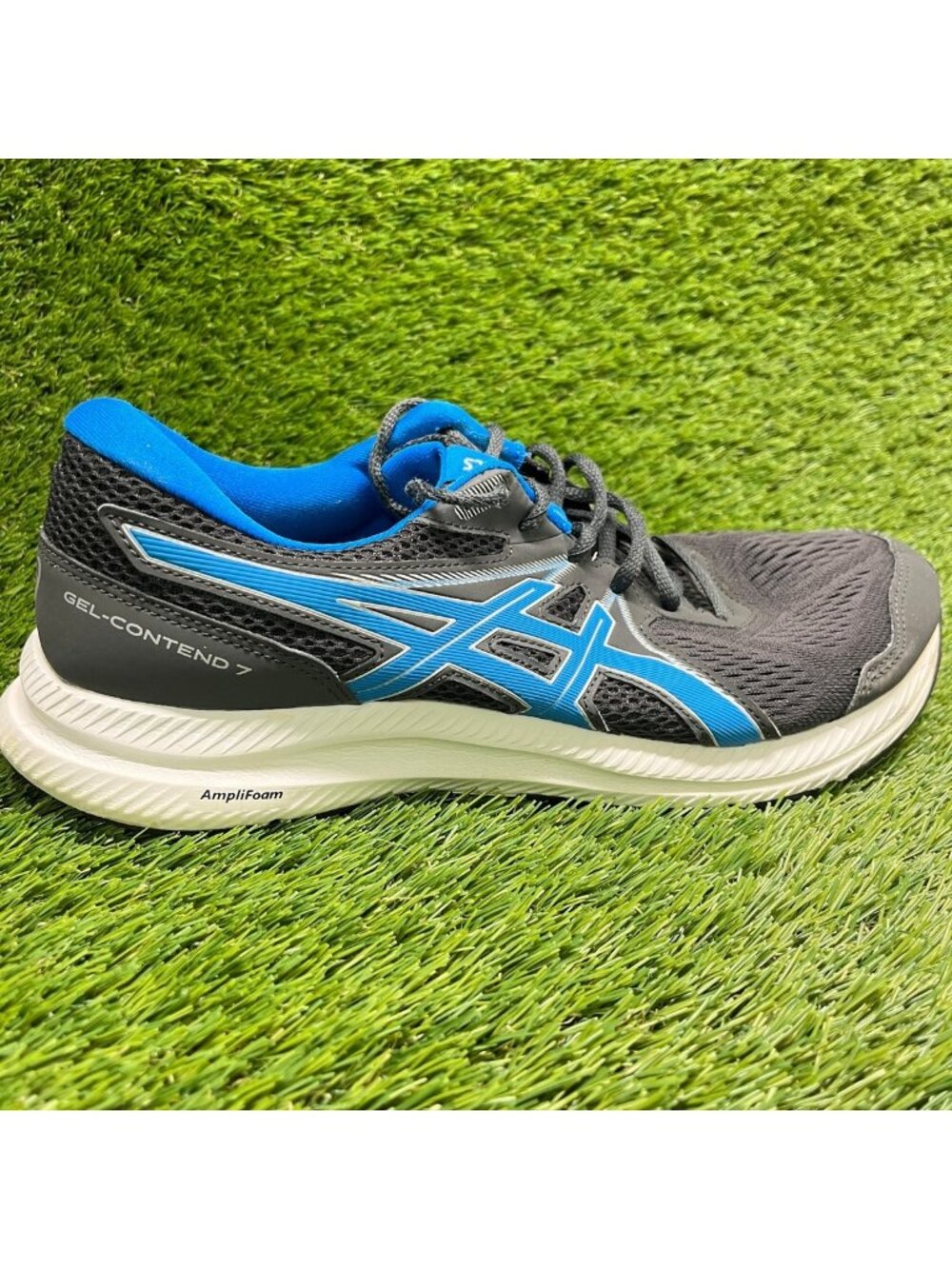 Asics GEL-Contend 7 Mens Size 10.5 Black Blue Athletic Running Shoes Sneakers